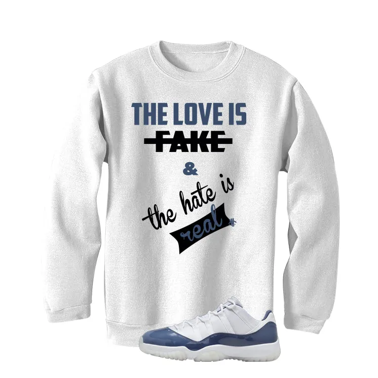 Air Jordan 11 Low Diffused Blue White T-Shirt (Love is Fake)| illcurrency
