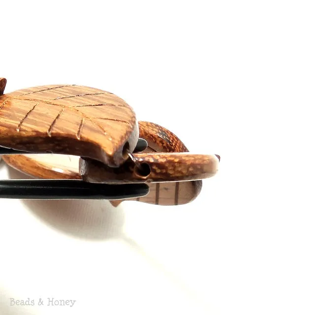 Bayong Wood Carved Leaf 25x45mm (5 pcs)