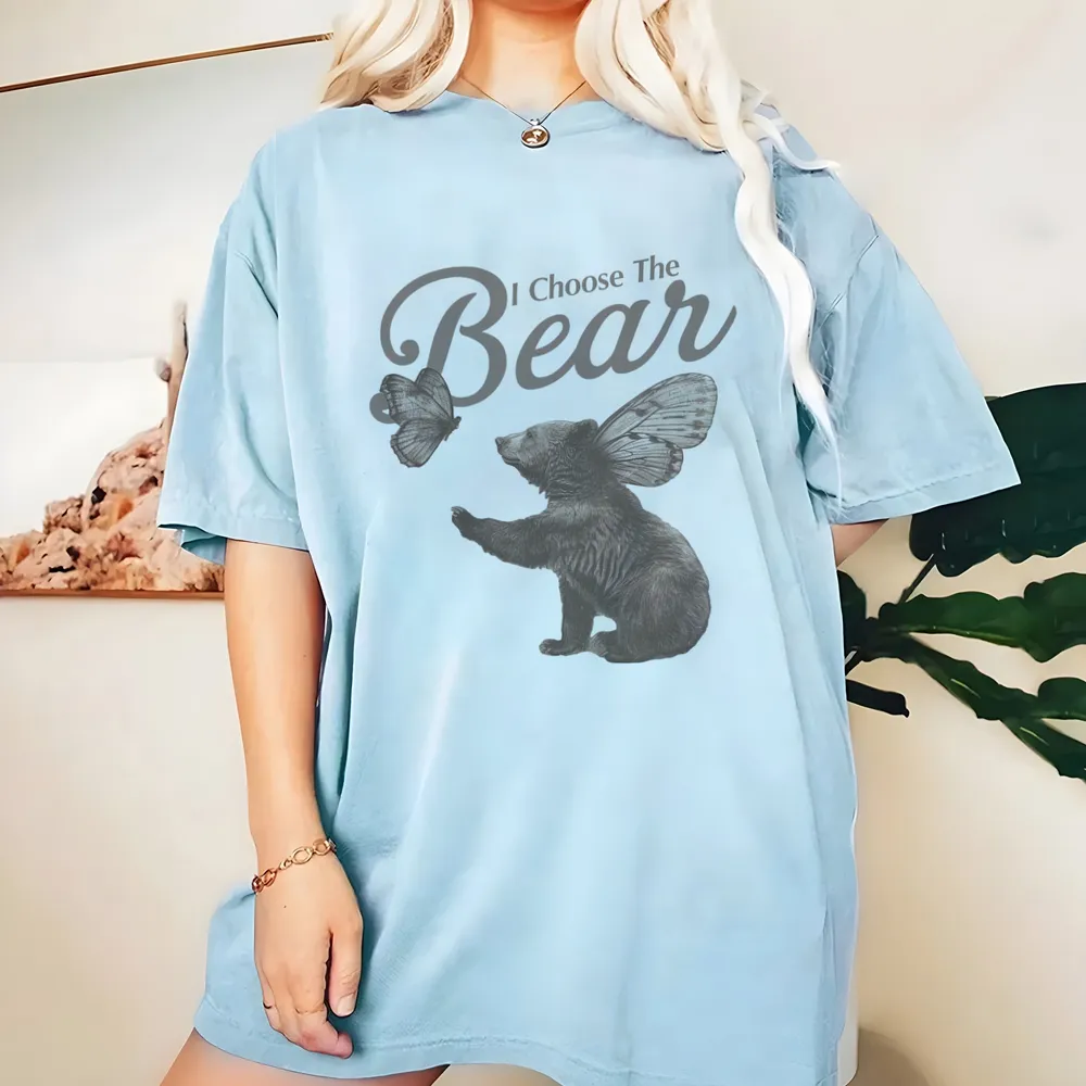 Bear With Butterfly Wings Vintage T Shirt, Retro 90s Bear Shirt, Butterly Retro Tee, Funny Unisex Adult Bear Graphic T Shirt, Cute Y2k Gift AIREQ1605 23