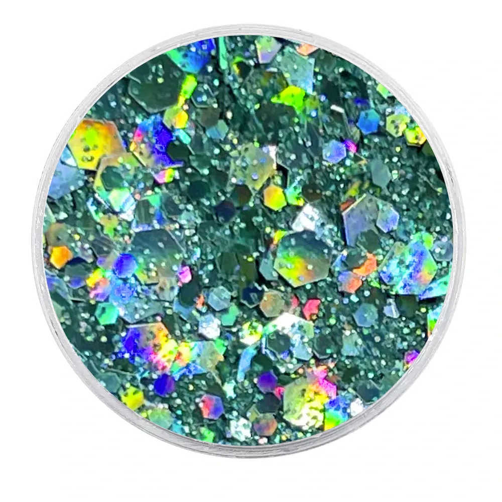 Biodegradable Holographic Turquoise Glitter - Festival Glitter Mix (BioTurquoise)