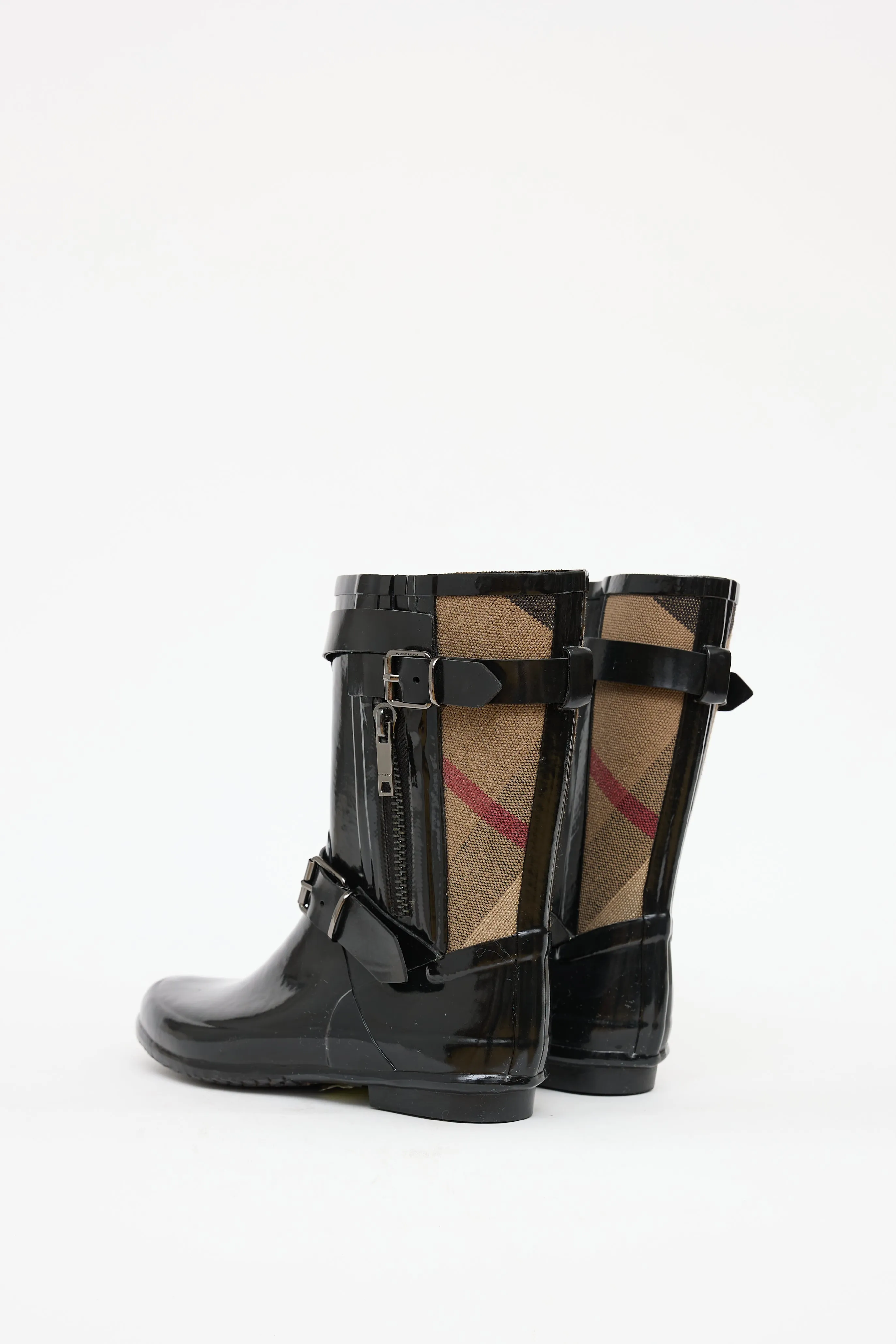 Black & Brown Nova Check Normandale Rubber Boot