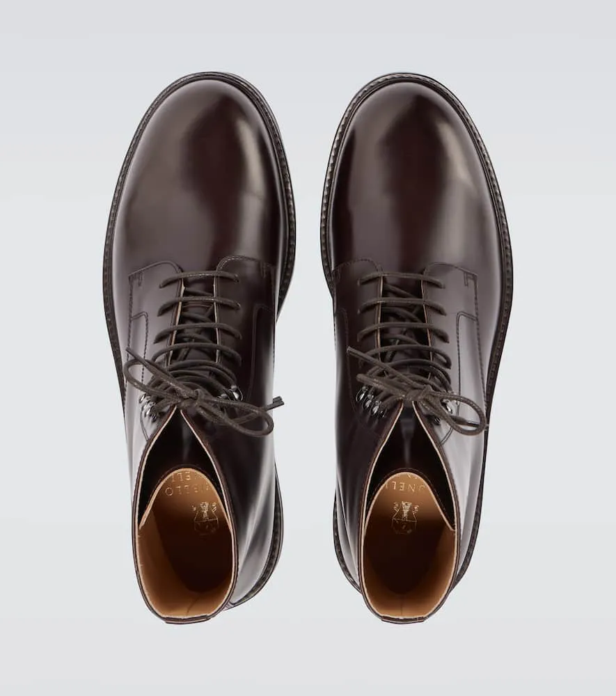 Brunello Cucinelli Leather lace-up boots