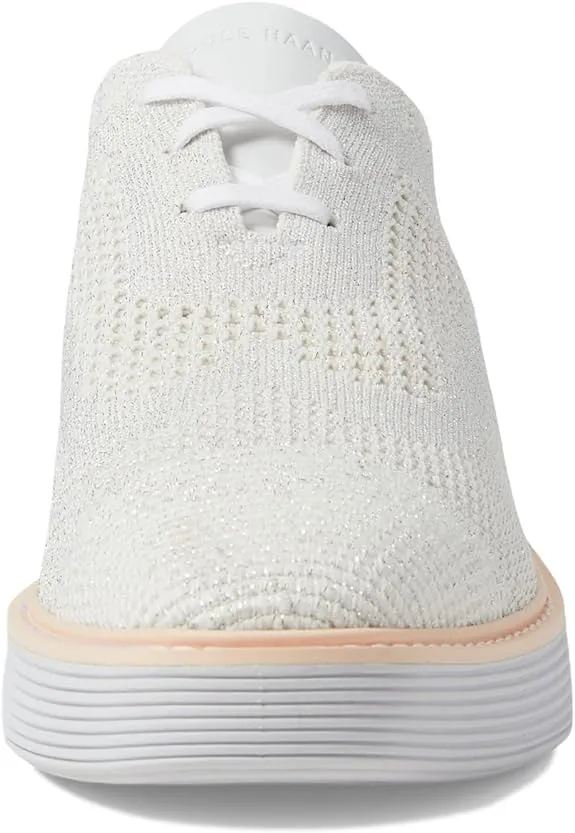 Cole Haan Original Grand Platform Stitchlite Optic White/Silver Knit Sneakers