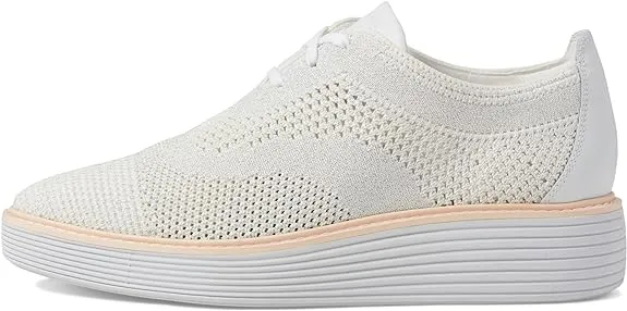Cole Haan Original Grand Platform Stitchlite Optic White/Silver Knit Sneakers