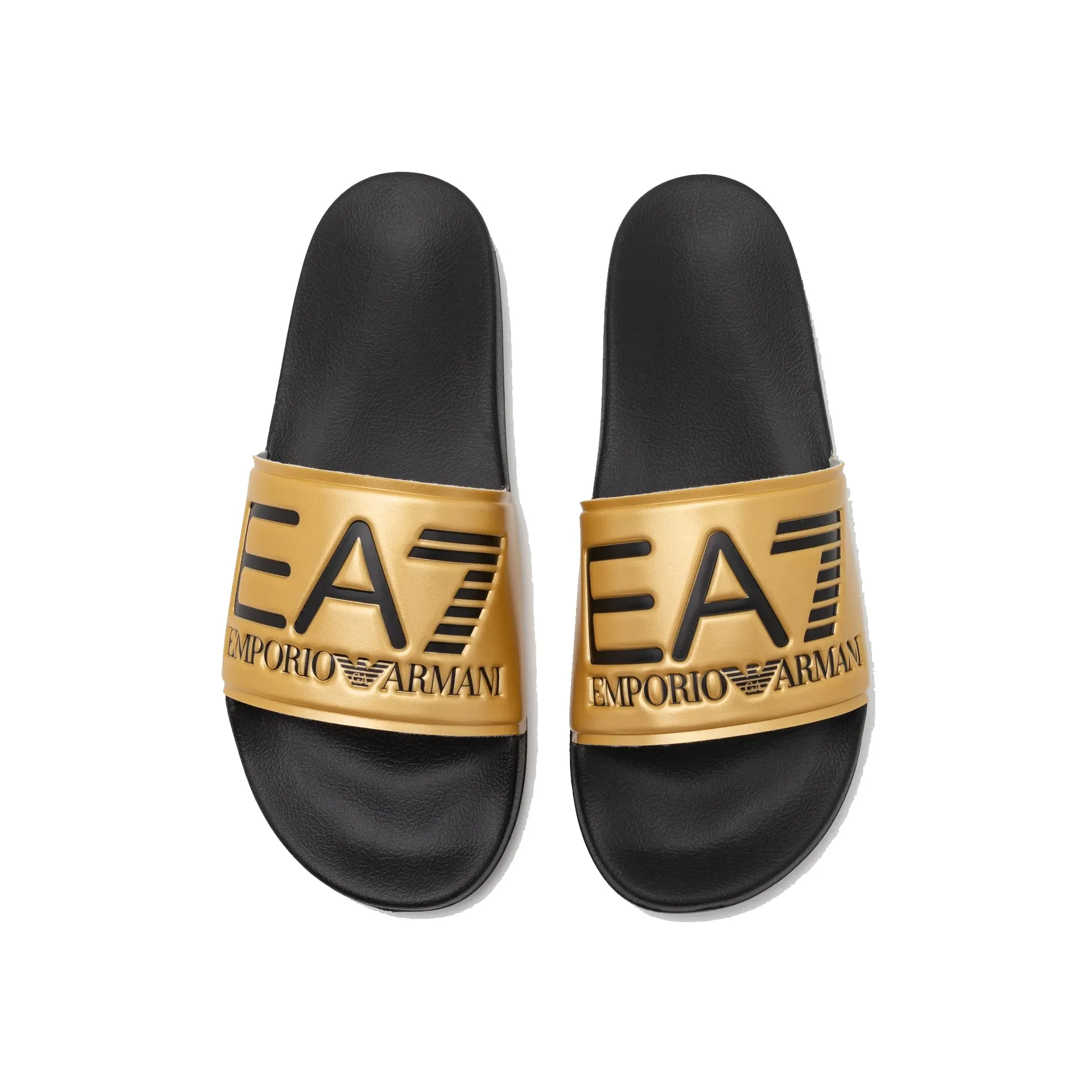 EA7 Emporio Armani Visibility Logo Slides Shiny Gold/Black