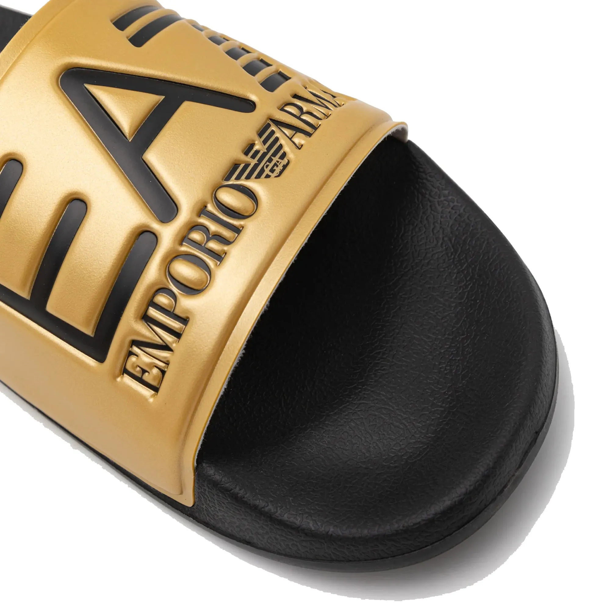 EA7 Emporio Armani Visibility Logo Slides Shiny Gold/Black