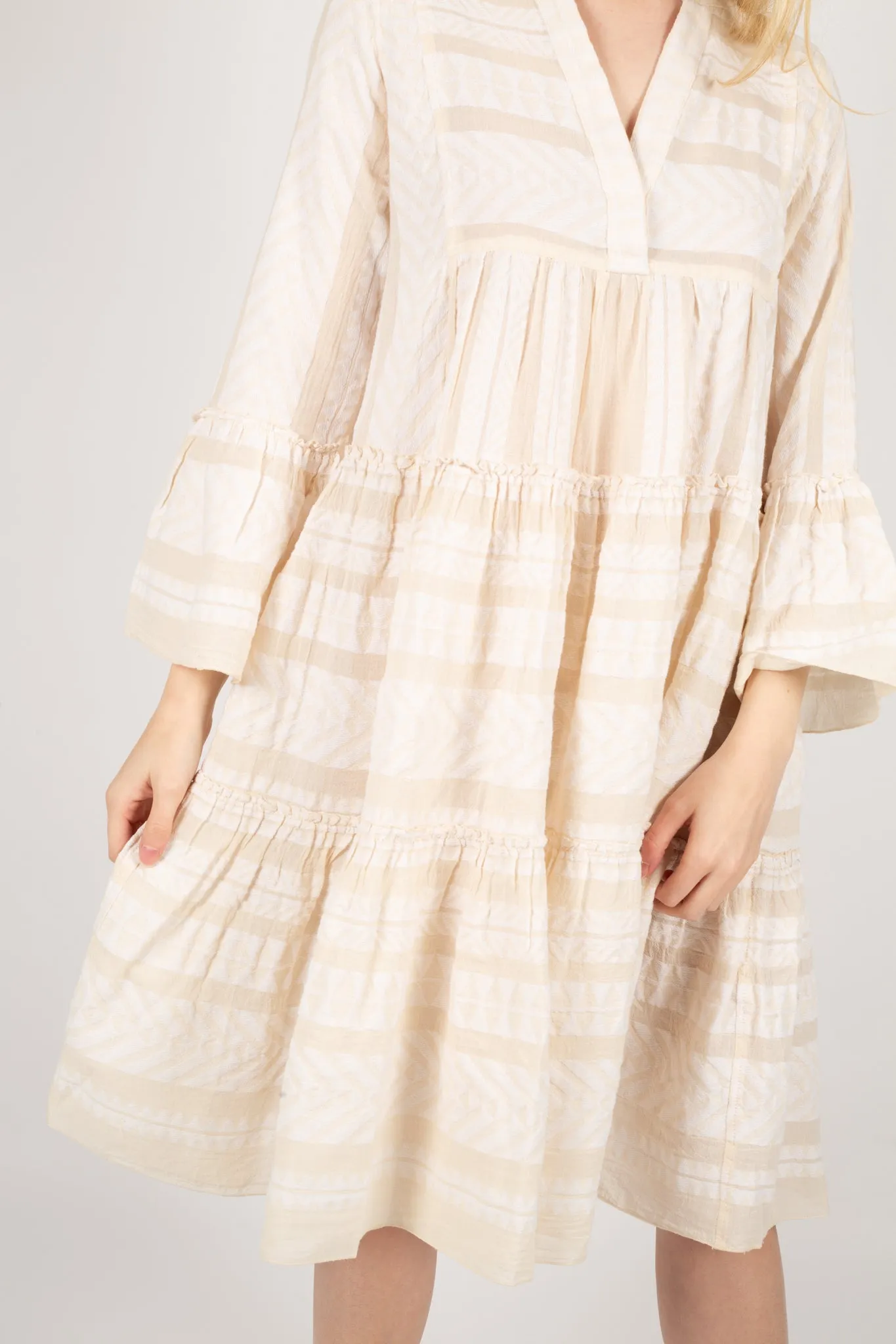 Ella Midi Dress - Ecru/Offwhite
