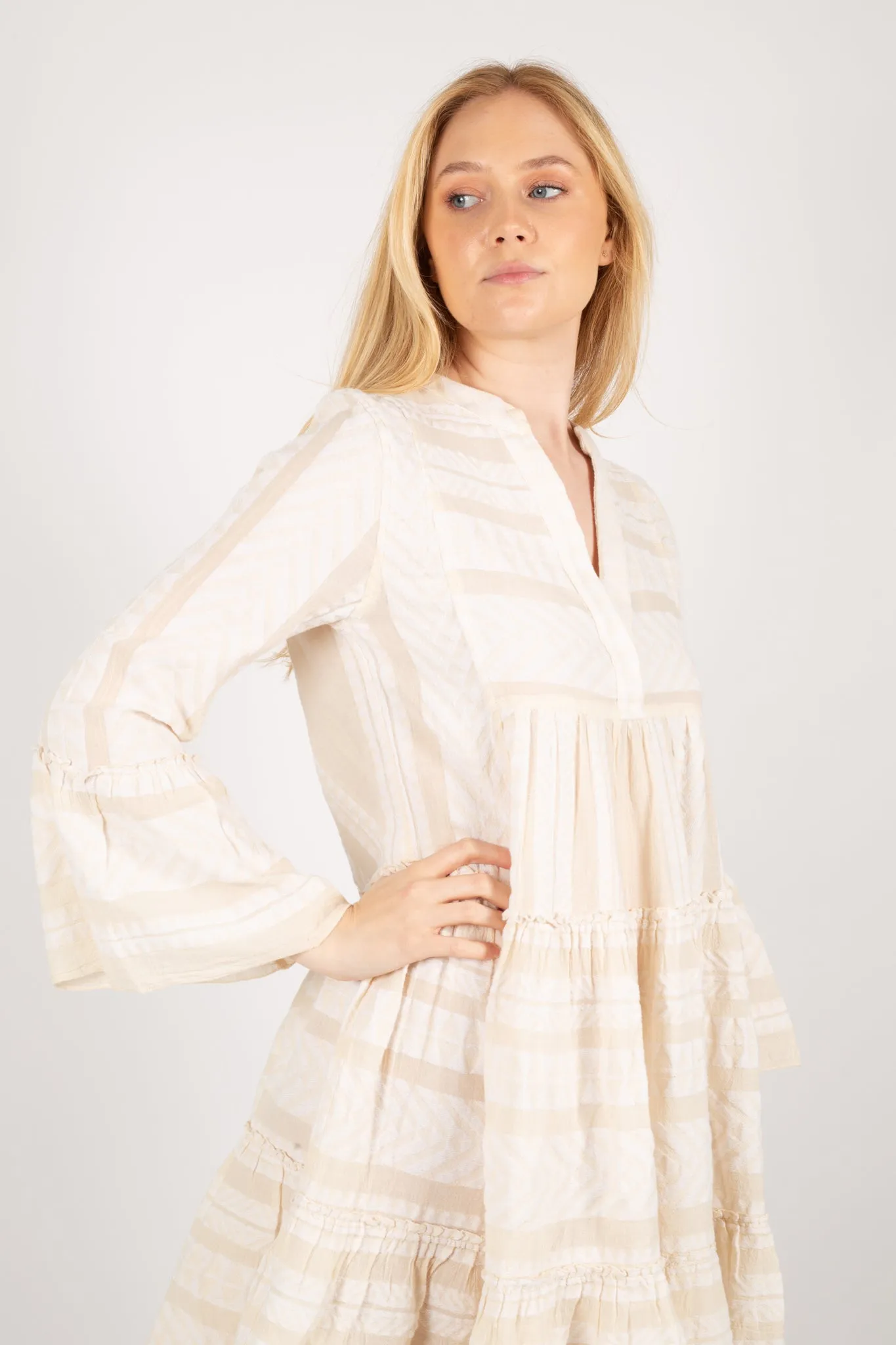 Ella Midi Dress - Ecru/Offwhite