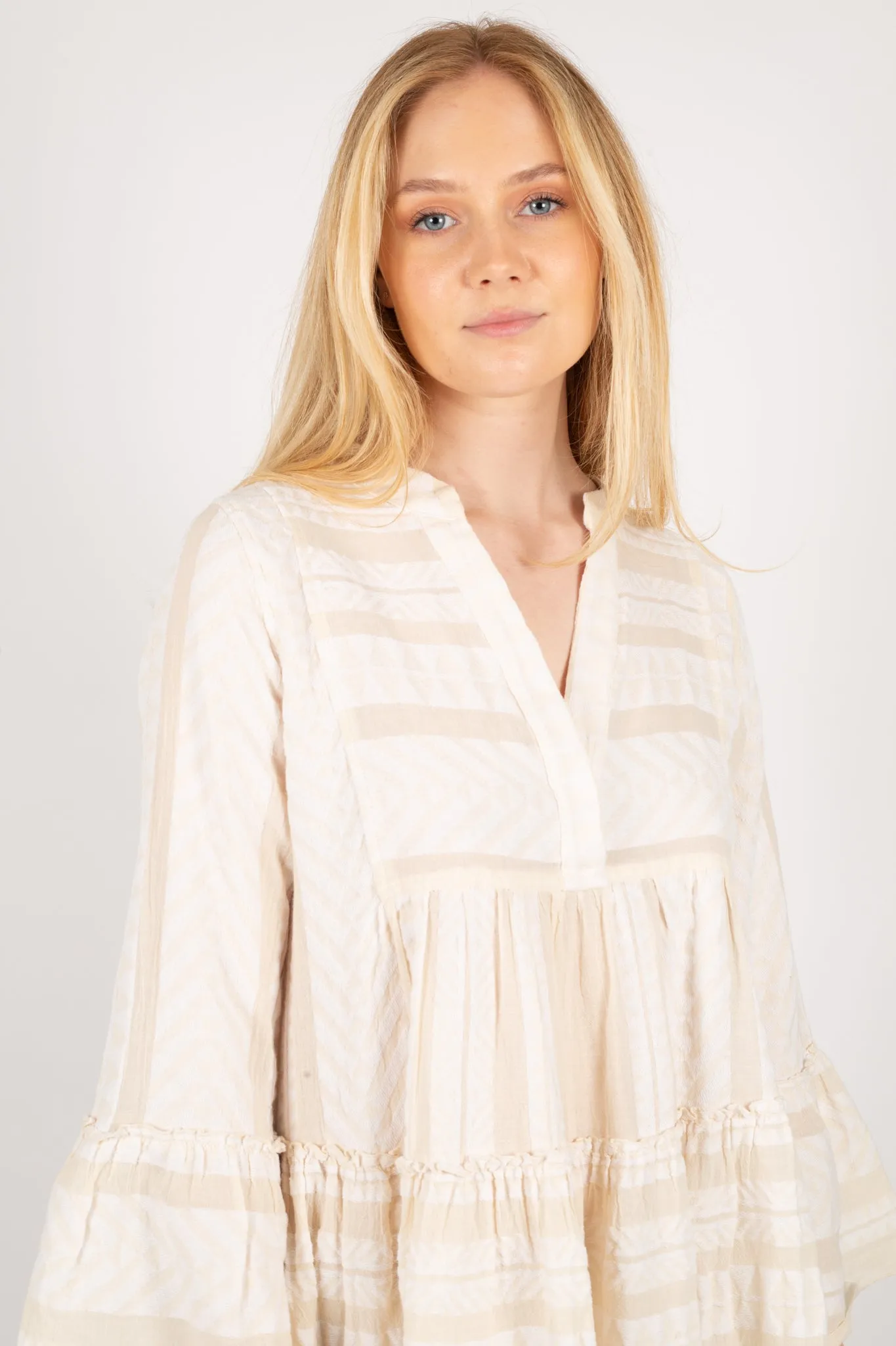 Ella Midi Dress - Ecru/Offwhite