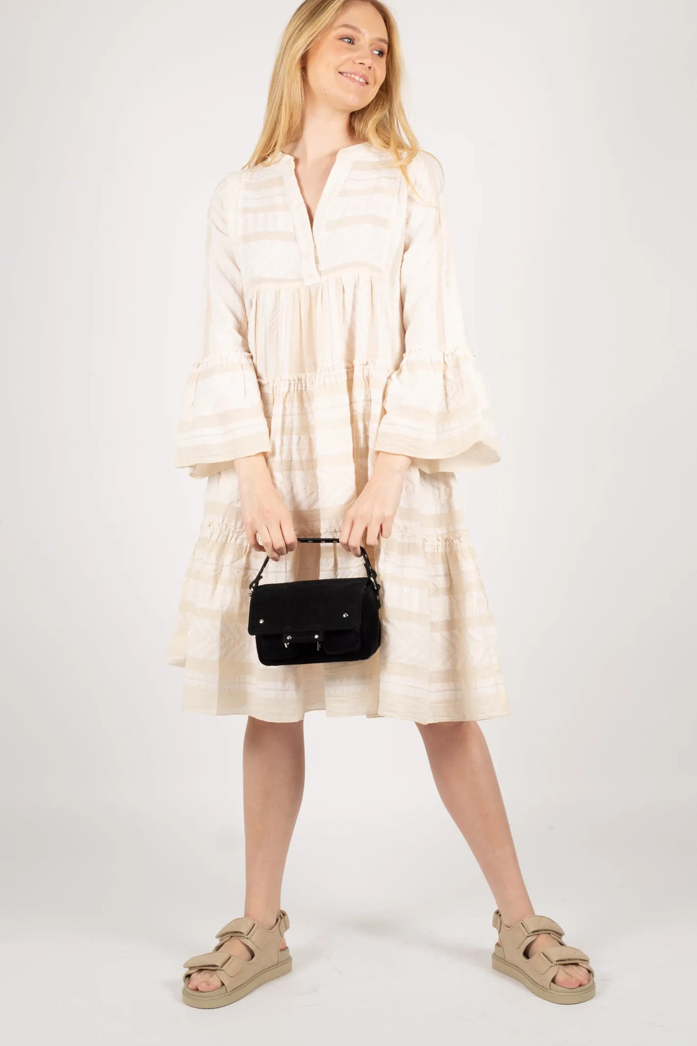 Ella Midi Dress - Ecru/Offwhite