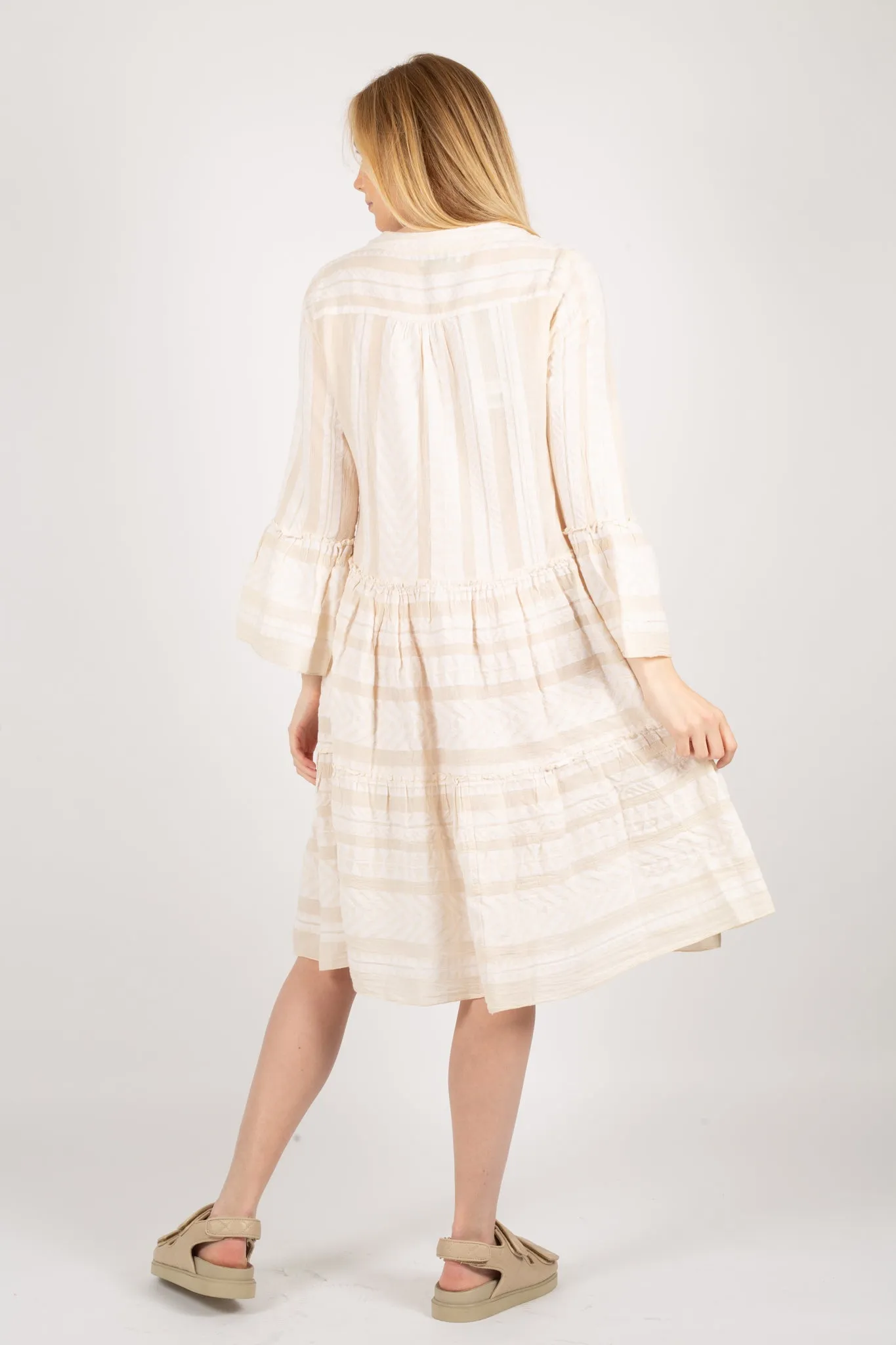 Ella Midi Dress - Ecru/Offwhite