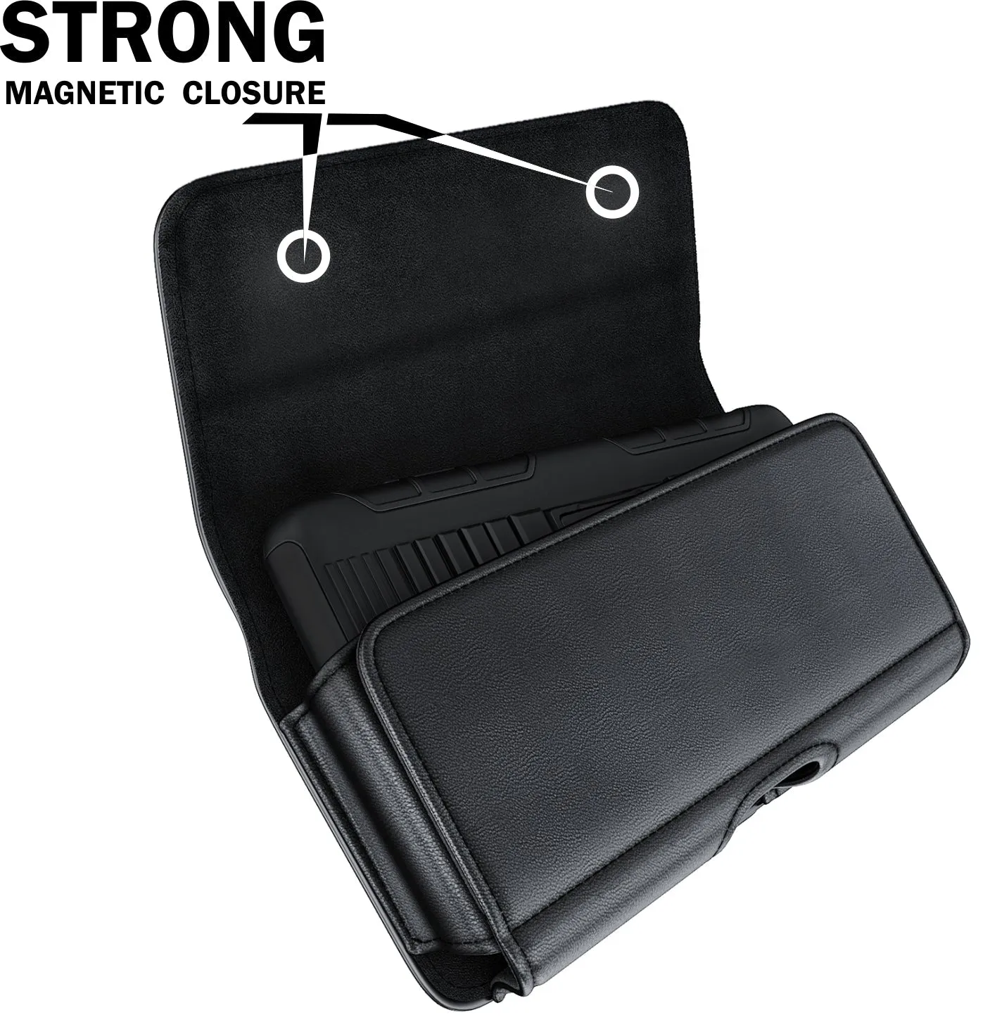 iPhone 14 Plus, 14 Pro Max Cell Phone Belt Holder Holster Case with ID Credit Card Holder