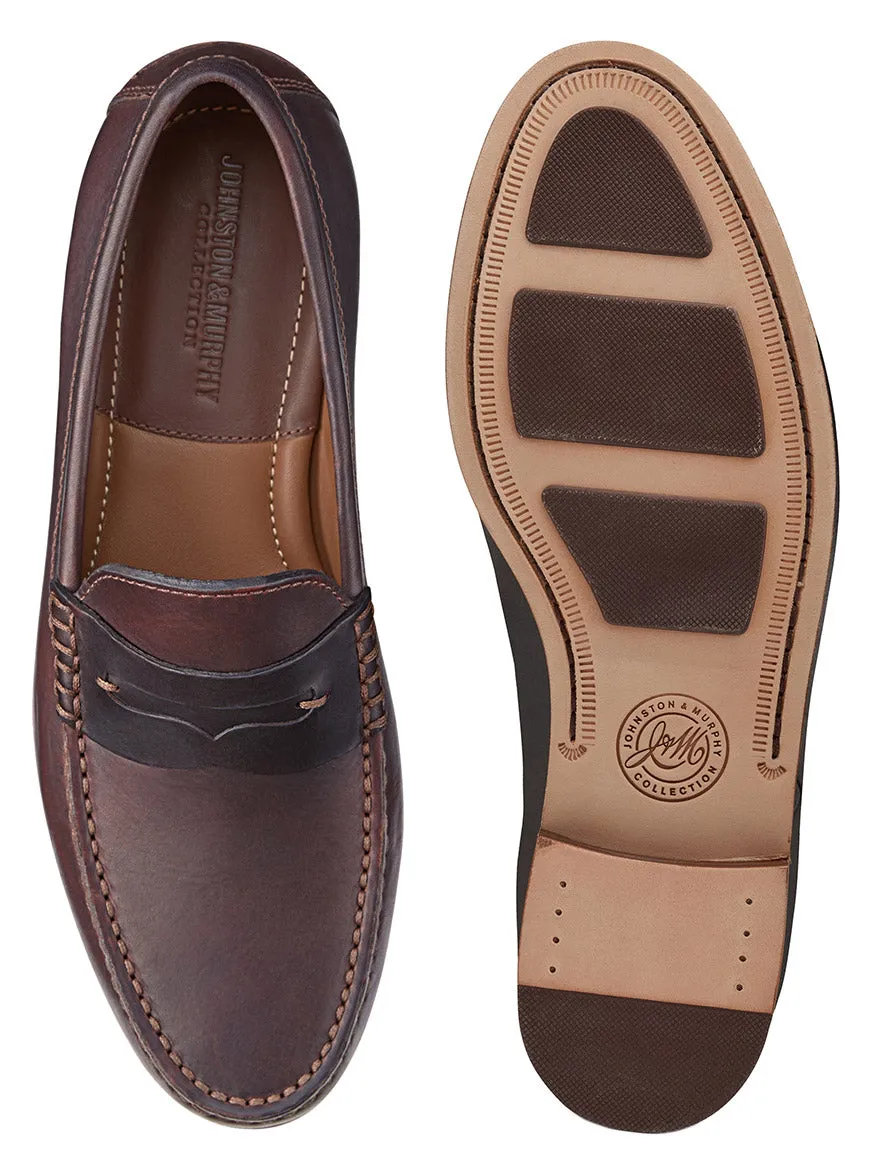 J & M Collection Baldwin Penny in Dark Brown English Full Grain