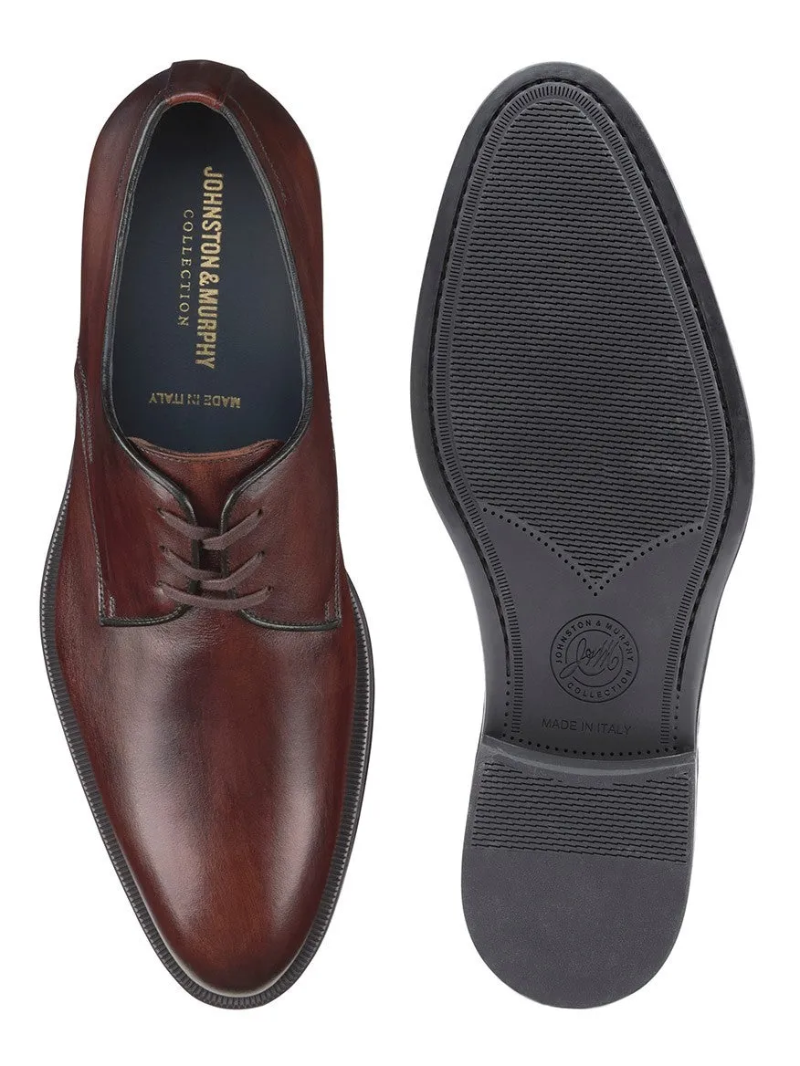 J & M Collection Flynch Cap Toe in Mahogany Italian Calfskin
