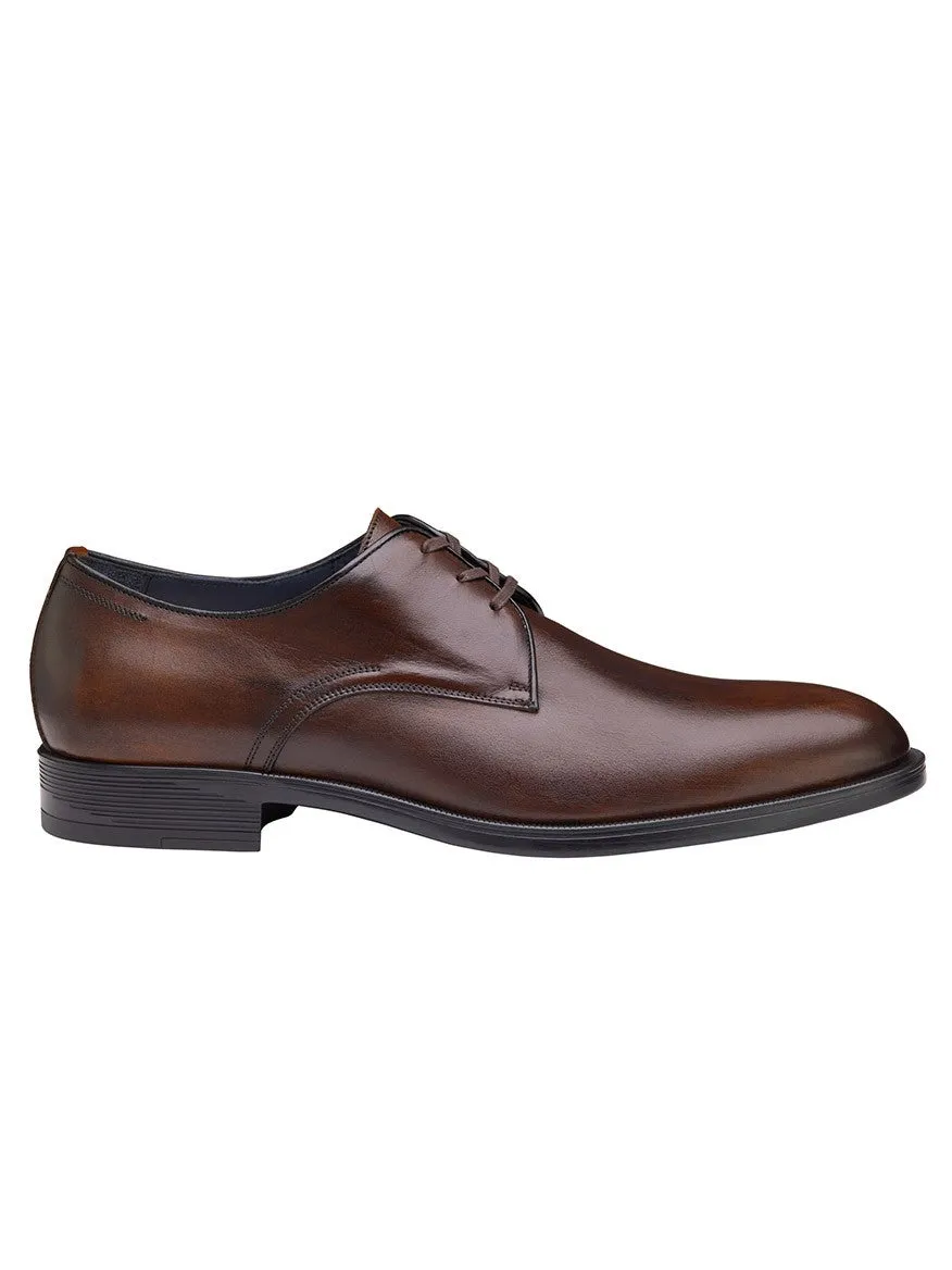 J & M Collection Flynch Cap Toe in Mahogany Italian Calfskin