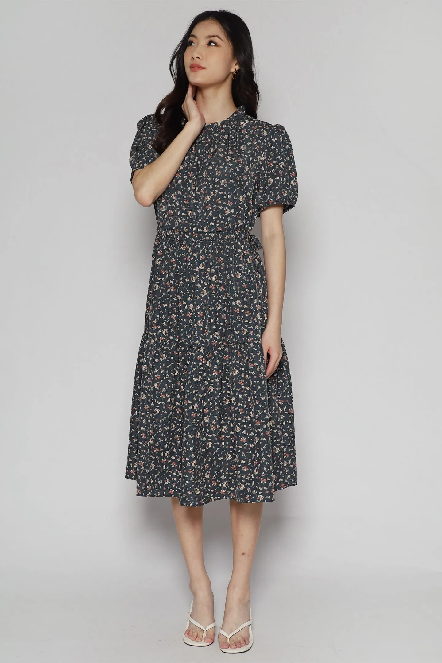 Kalila Floral Dress in Green