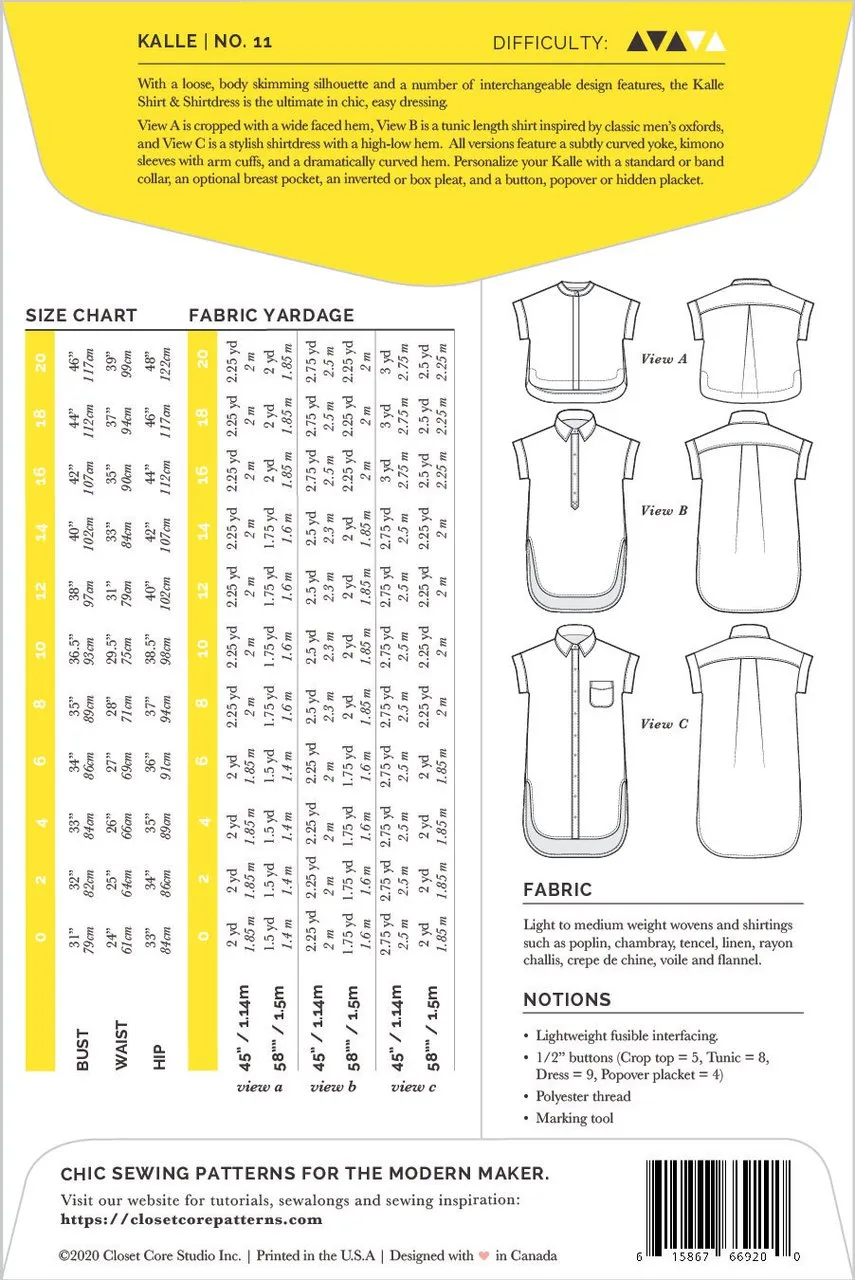 Kalle Shirt & Shirtdress - Closet Core