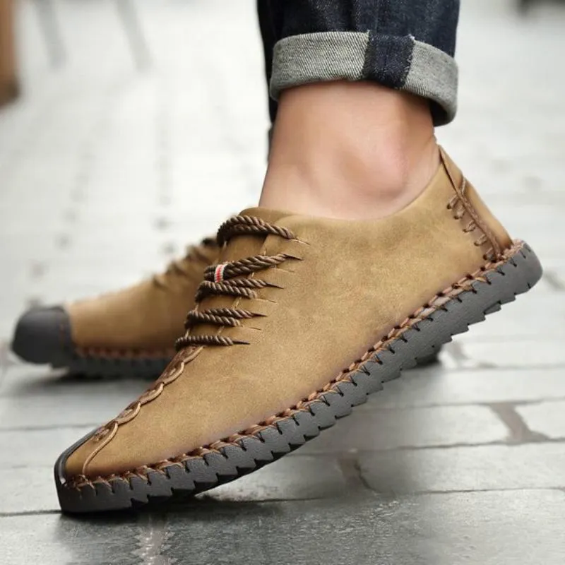 Men's Casual Leather Loafers | Plus Size