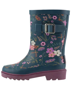 Midnight Floral Buckle Boots