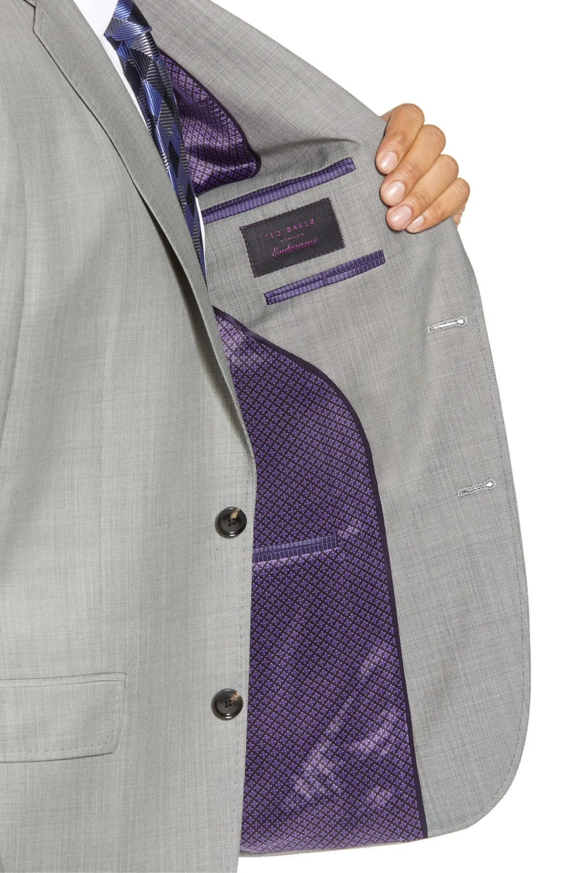 NEW TED BAKER LONDON GREY SHARKSKIN JAY SLIM FIT SUIT JACKET! JACKET ONLY!! SZ 44R! RETAILS $500 