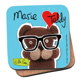 Personalised Heart Teddy Coaster