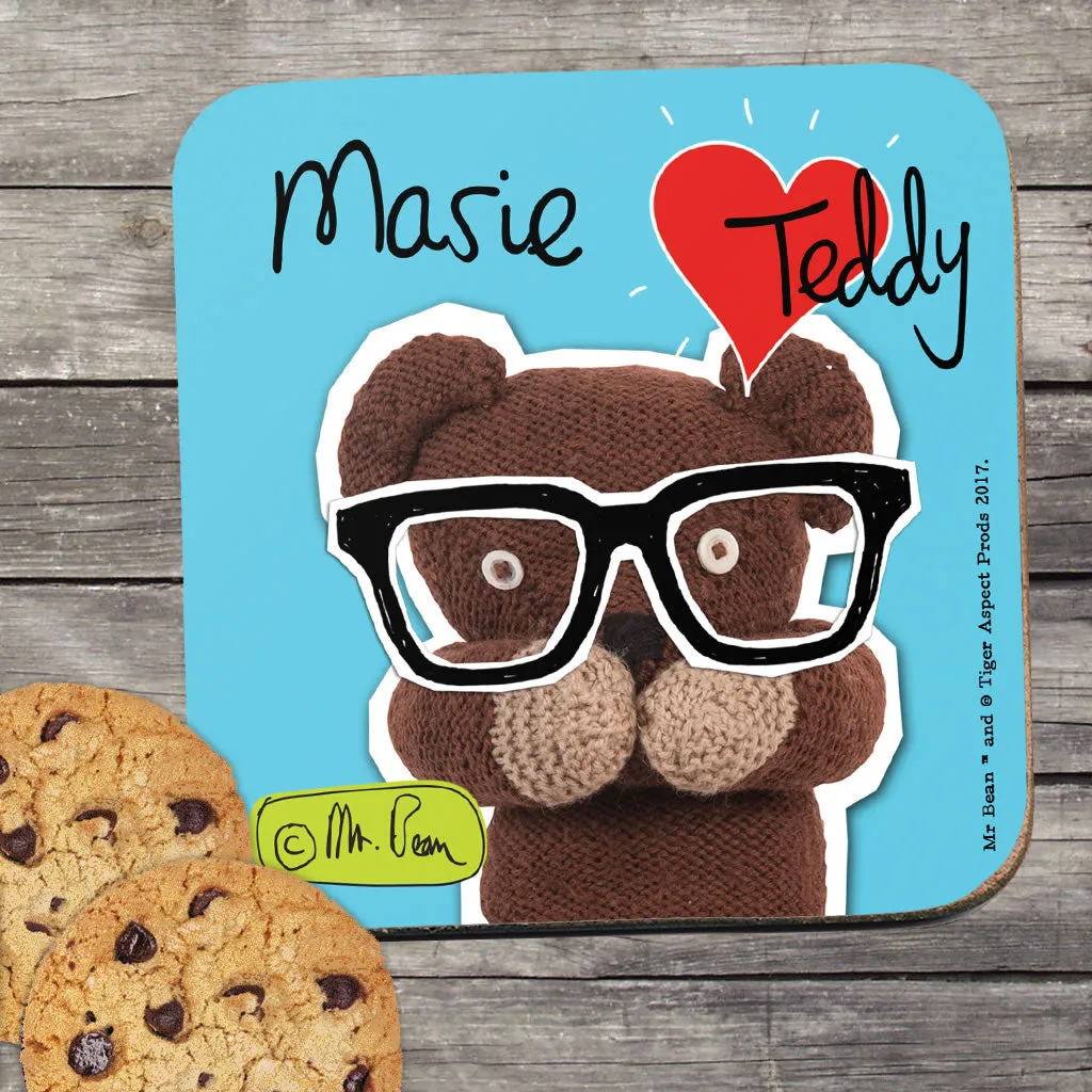 Personalised Heart Teddy Coaster