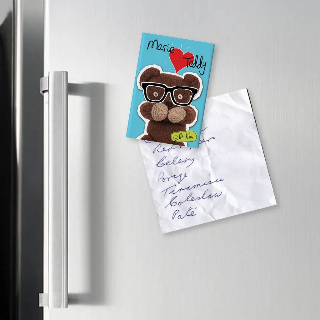 Personalised Heart Teddy Magnet