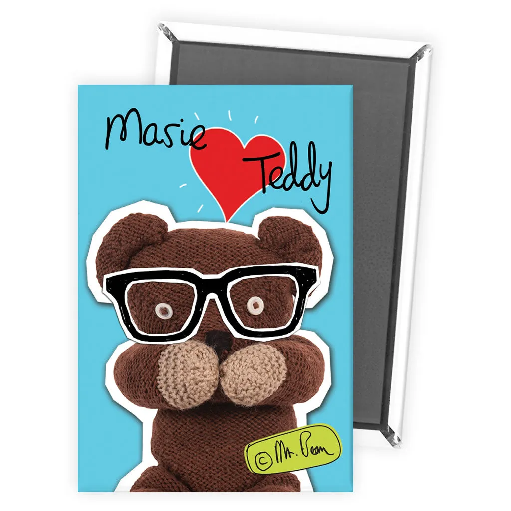 Personalised Heart Teddy Magnet