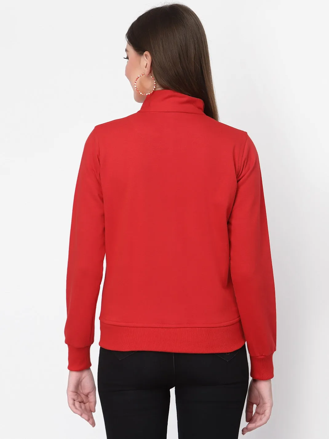 UZARUS Women's Cotton Fleece Latest Stylish Sweatshirt Jacket