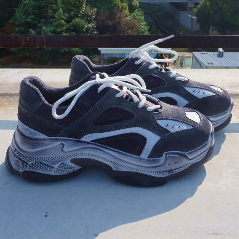 Women's Genuine Leather Chunky Sneakers